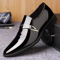 Mens Leather Oxford Shoes Business Pointed Toe Loafers