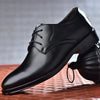 Mens Black Leather Dress Shoes Pointed Toe Oxford