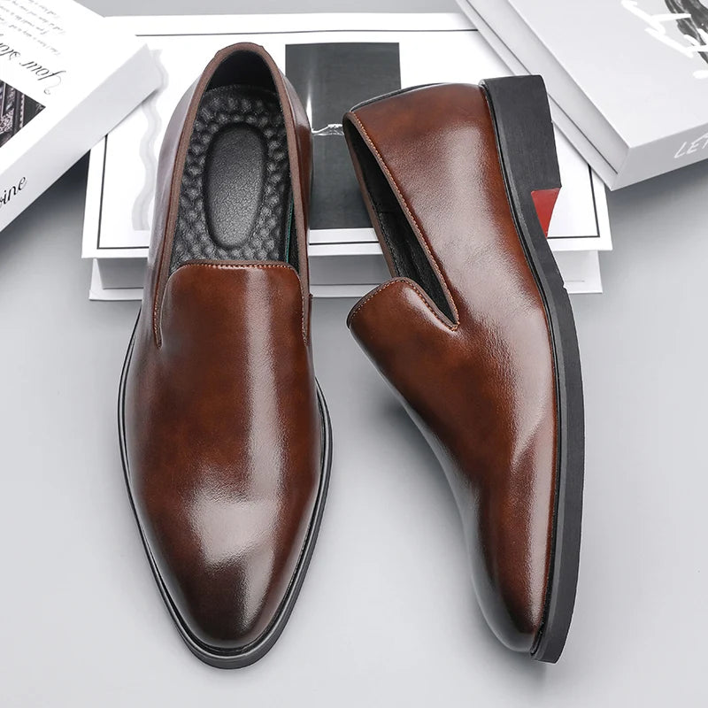 Men’s Leather Slip-On Dress Shoes