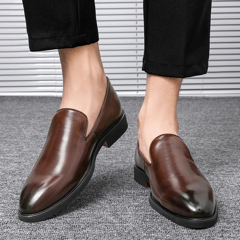 Men’s Leather Slip-On Dress Shoes